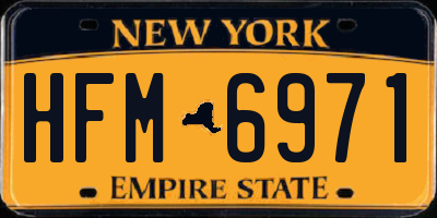 NY license plate HFM6971
