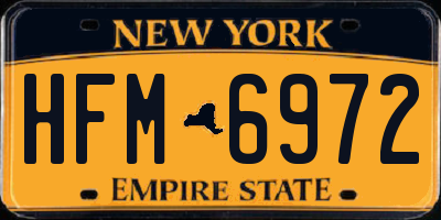 NY license plate HFM6972