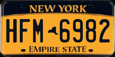 NY license plate HFM6982