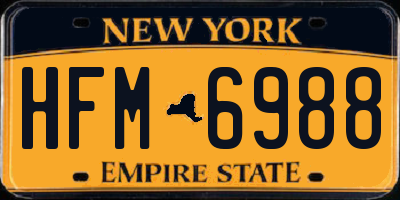 NY license plate HFM6988