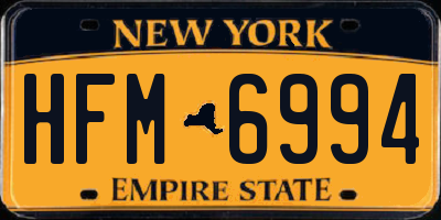 NY license plate HFM6994