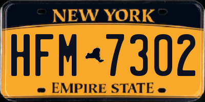 NY license plate HFM7302