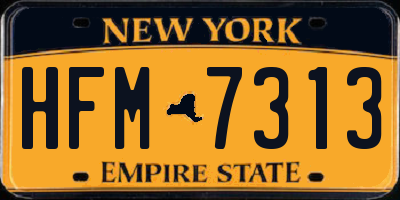 NY license plate HFM7313