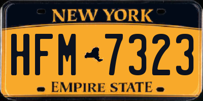 NY license plate HFM7323
