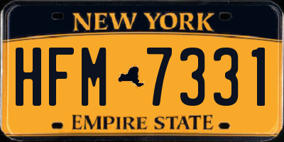 NY license plate HFM7331