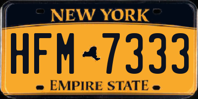 NY license plate HFM7333