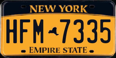 NY license plate HFM7335