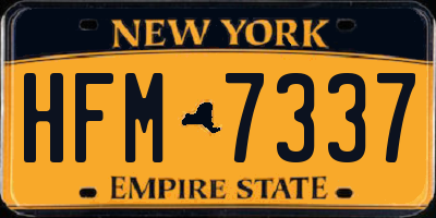 NY license plate HFM7337