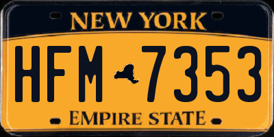 NY license plate HFM7353