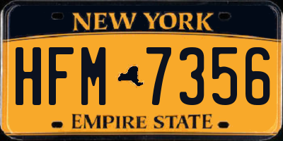 NY license plate HFM7356