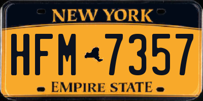NY license plate HFM7357