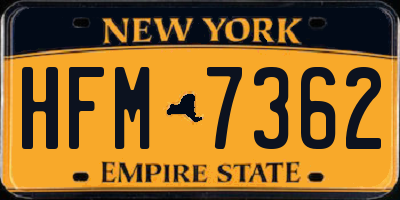 NY license plate HFM7362