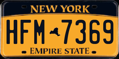 NY license plate HFM7369