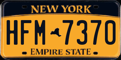 NY license plate HFM7370