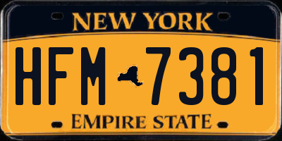 NY license plate HFM7381
