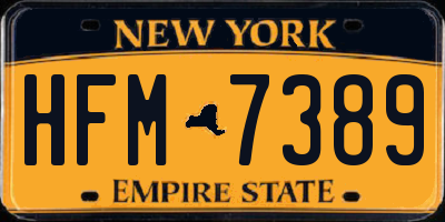 NY license plate HFM7389