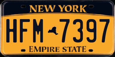 NY license plate HFM7397