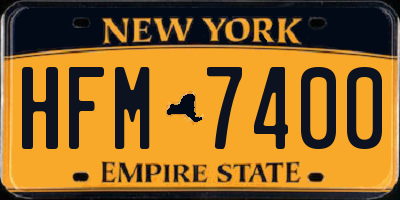 NY license plate HFM7400