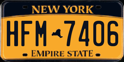 NY license plate HFM7406