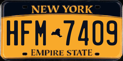 NY license plate HFM7409