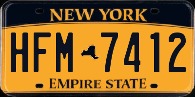 NY license plate HFM7412
