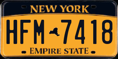 NY license plate HFM7418