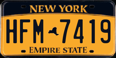 NY license plate HFM7419