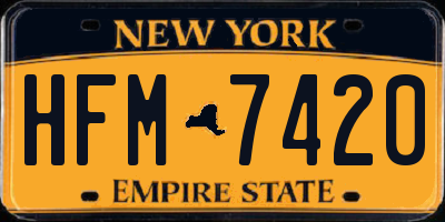 NY license plate HFM7420