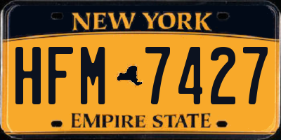 NY license plate HFM7427