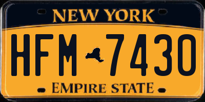 NY license plate HFM7430