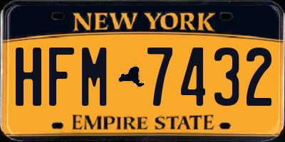 NY license plate HFM7432