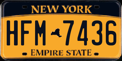 NY license plate HFM7436