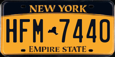 NY license plate HFM7440