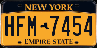 NY license plate HFM7454