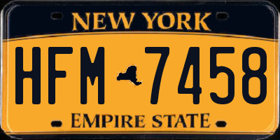 NY license plate HFM7458