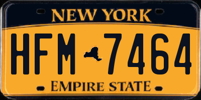 NY license plate HFM7464