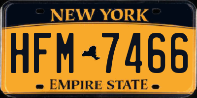 NY license plate HFM7466