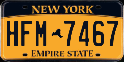 NY license plate HFM7467