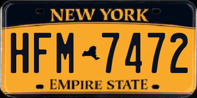 NY license plate HFM7472
