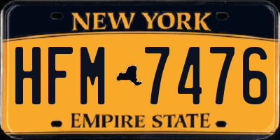 NY license plate HFM7476