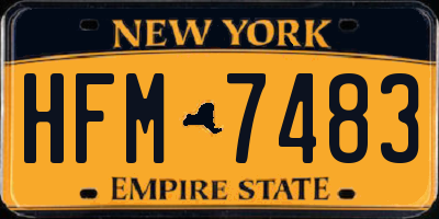 NY license plate HFM7483