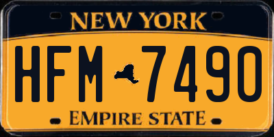 NY license plate HFM7490