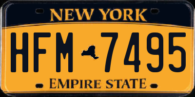 NY license plate HFM7495