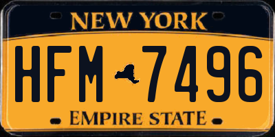 NY license plate HFM7496