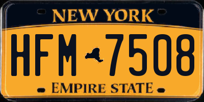 NY license plate HFM7508