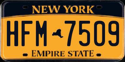 NY license plate HFM7509