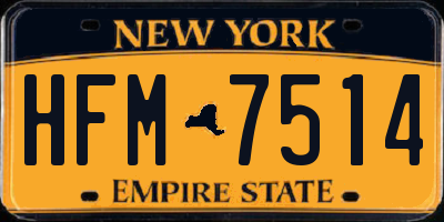 NY license plate HFM7514