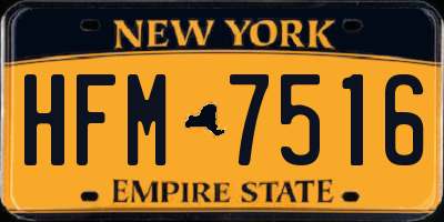 NY license plate HFM7516