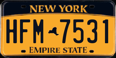 NY license plate HFM7531
