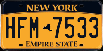 NY license plate HFM7533
